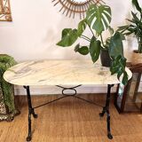 Table bistrot italienne en marbre et fonte