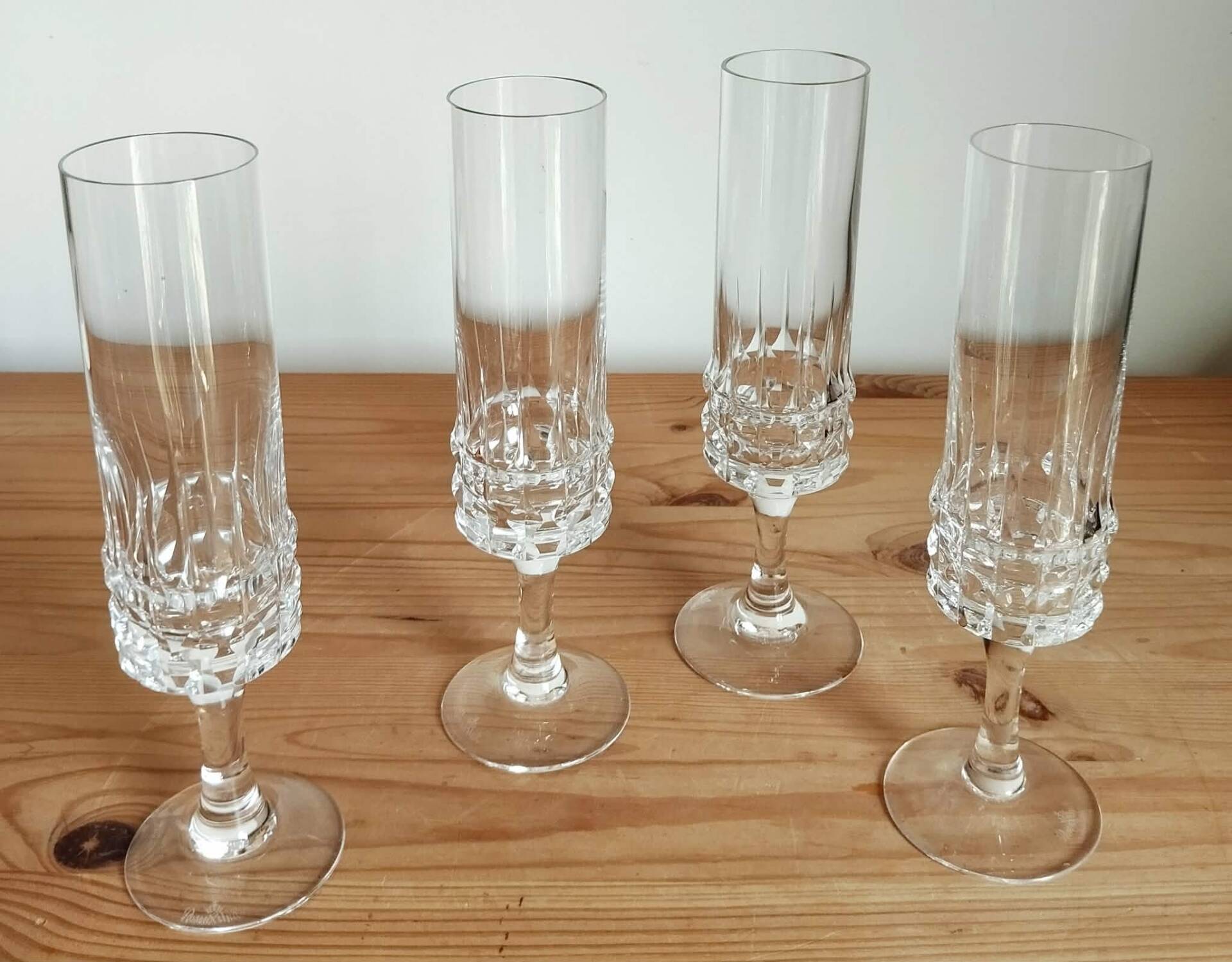 4 cut crystal champagne flutes Rosenthal Studio Linie Line