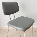 Vintage chair in faux leather and chrome