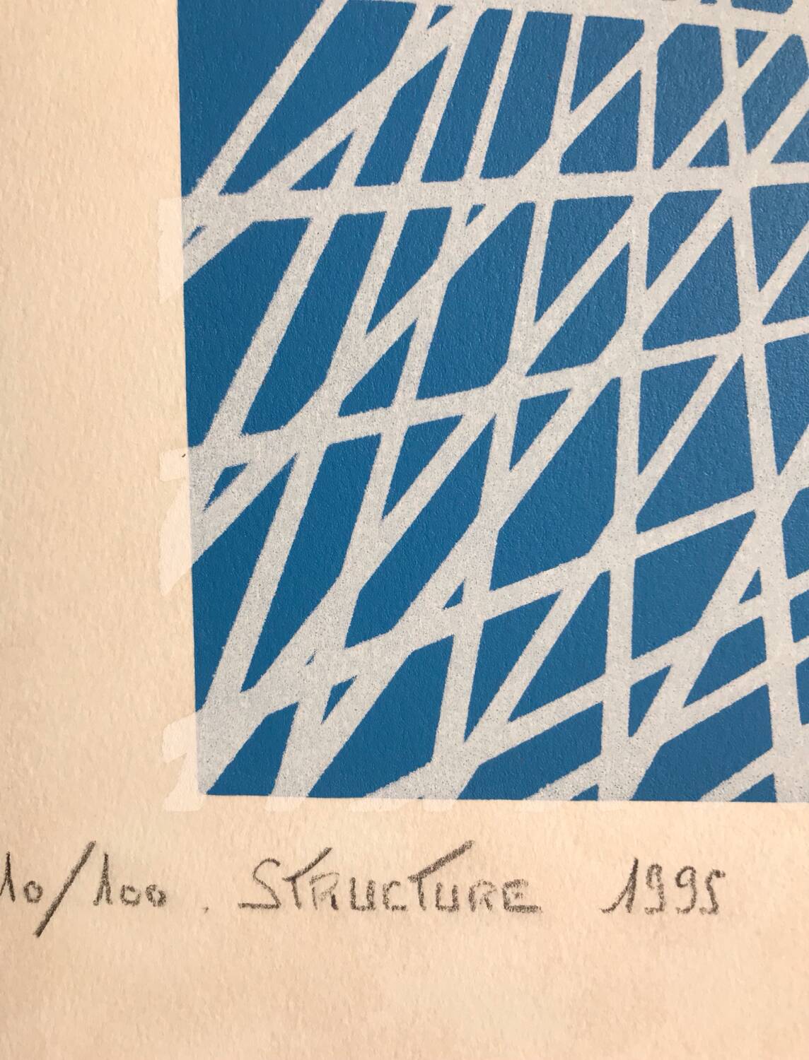 Lithographie originale de c.du plessis.structure,1996