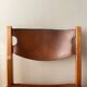 Brutalist Elm and Leather Dining Chairs by Maison Regain, 1970s, Set of 4