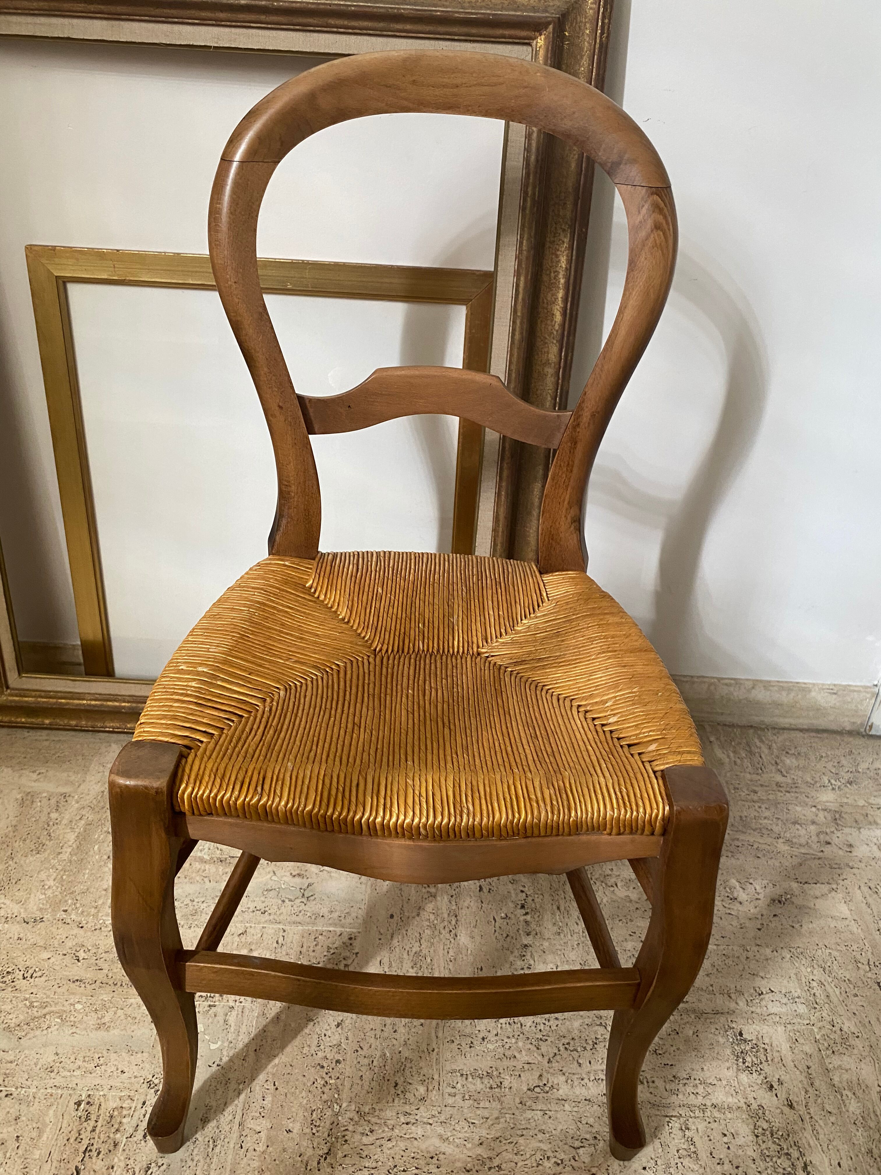 Deux chaises paillées création artisanale années 80