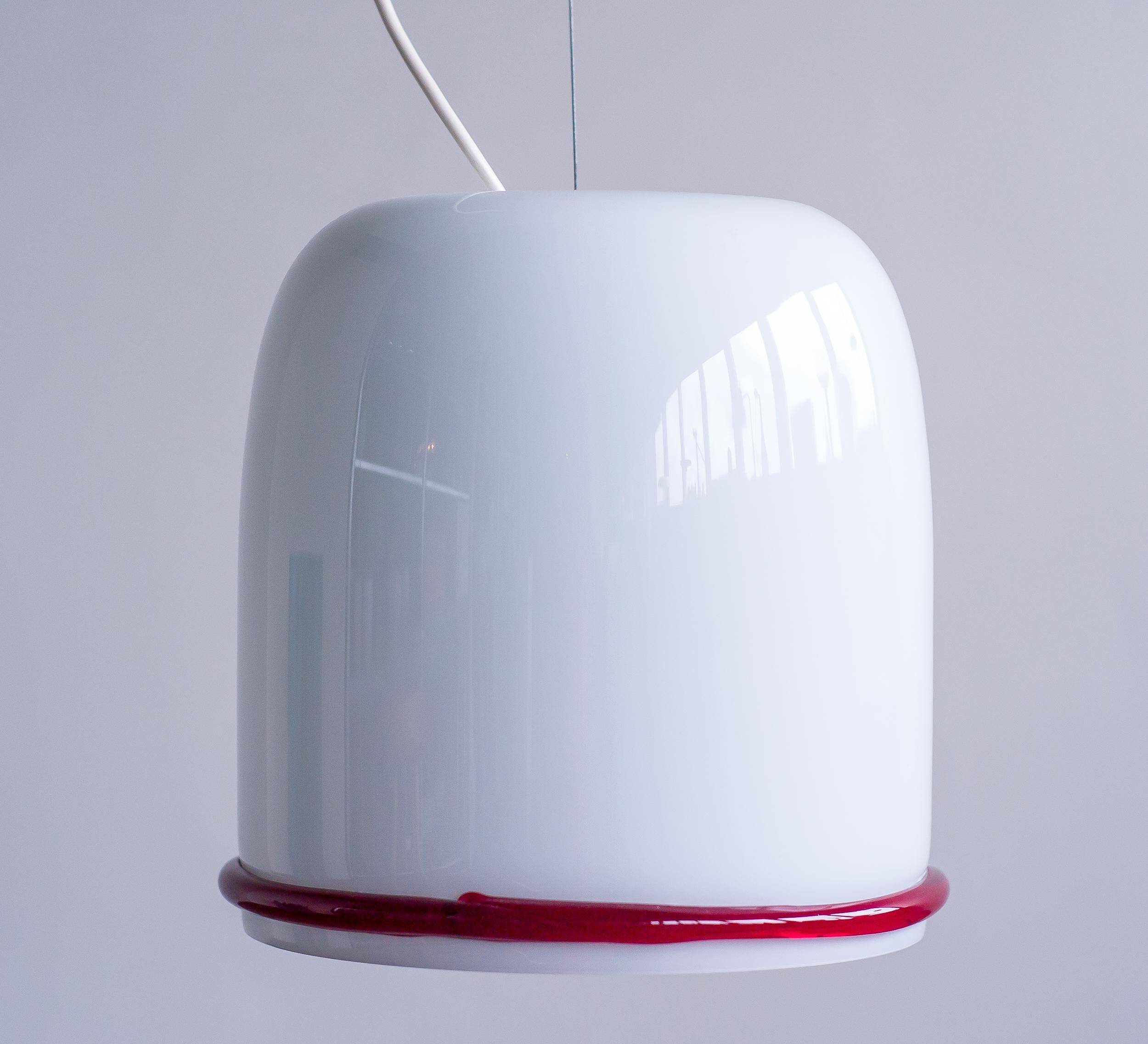 Glass pendant by Ettore Sottsass for Vistosi, Italy, 1970s