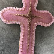 CROIX religieuse murale en émaux d’art sur argent signé P.BONNET, Limoges