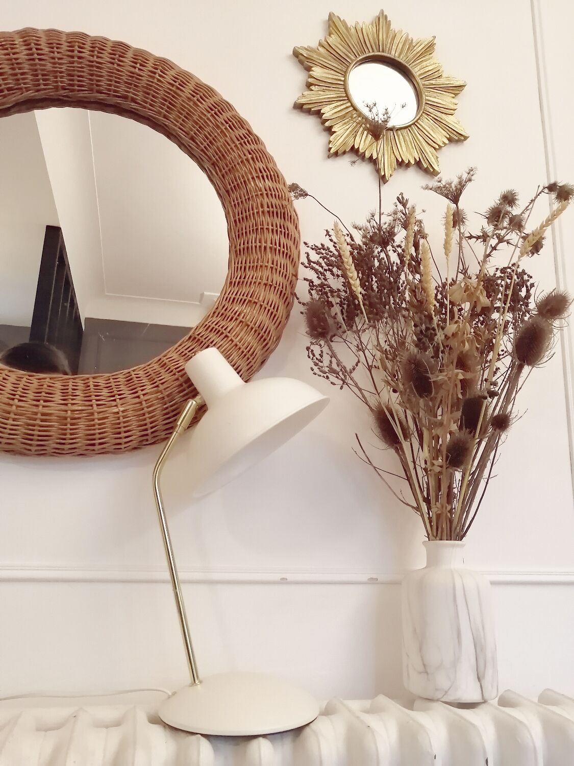 Vintage rattan mirror