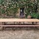 French antique garden dining table – XXL wine table with benches