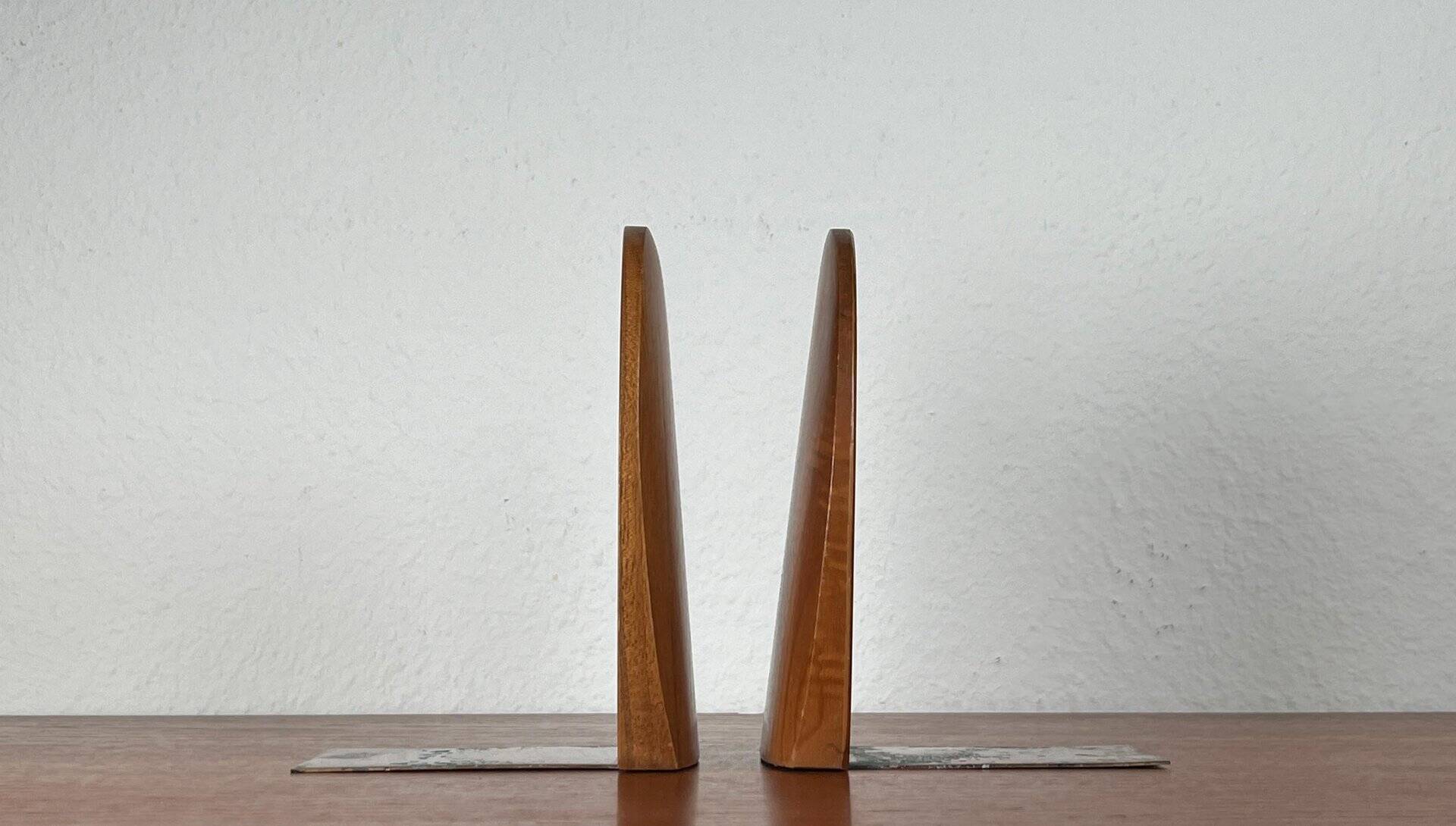 Mid-century Scandinavian wooden bookends, 1960s, set of 2.