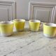 Set of 4 yellow cups Digoin Sarreguemines 50s