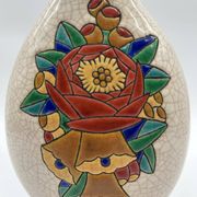 Art deco vase in longwy enamels