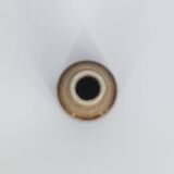 Small modern Scandinavian mid-century collection vase in glazed brown stoneware no. 3 by Gunnar Borg.