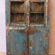 Old Burmese teak vessel Blue-ecru patina