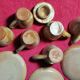 Set of 6 cups and under cups and teapot vered terracotta coffee