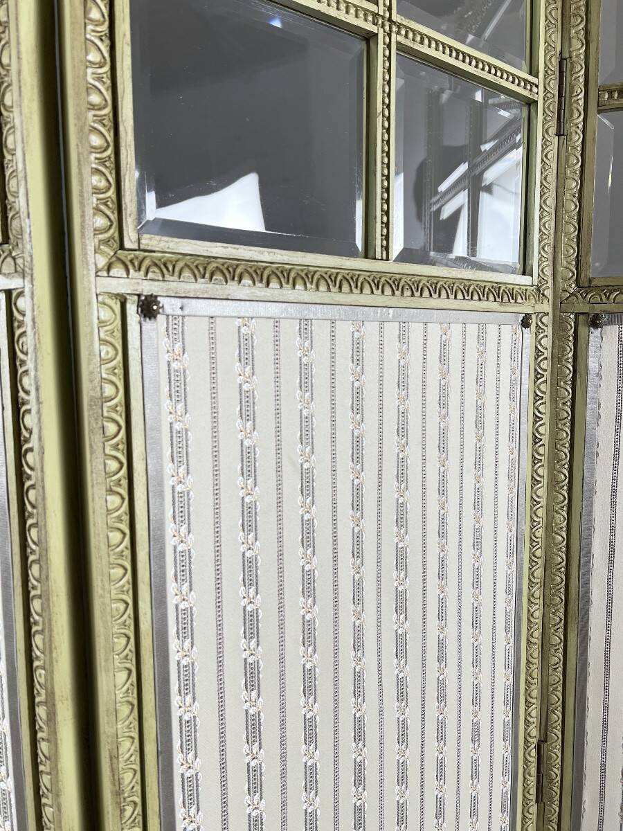 Five-panel screen in Louis XVI style, 19th century.