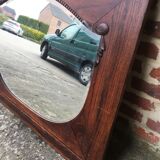 Beveled wooden mirror