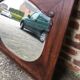 Beveled wooden mirror