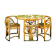 Ensemble d'une table et deux chaises en rotin