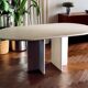 Table à manger Roche Bobois en travertin italien – Années 70/80