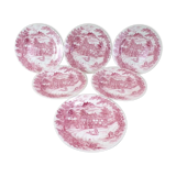 Set of 6 flat plates vintage 80s