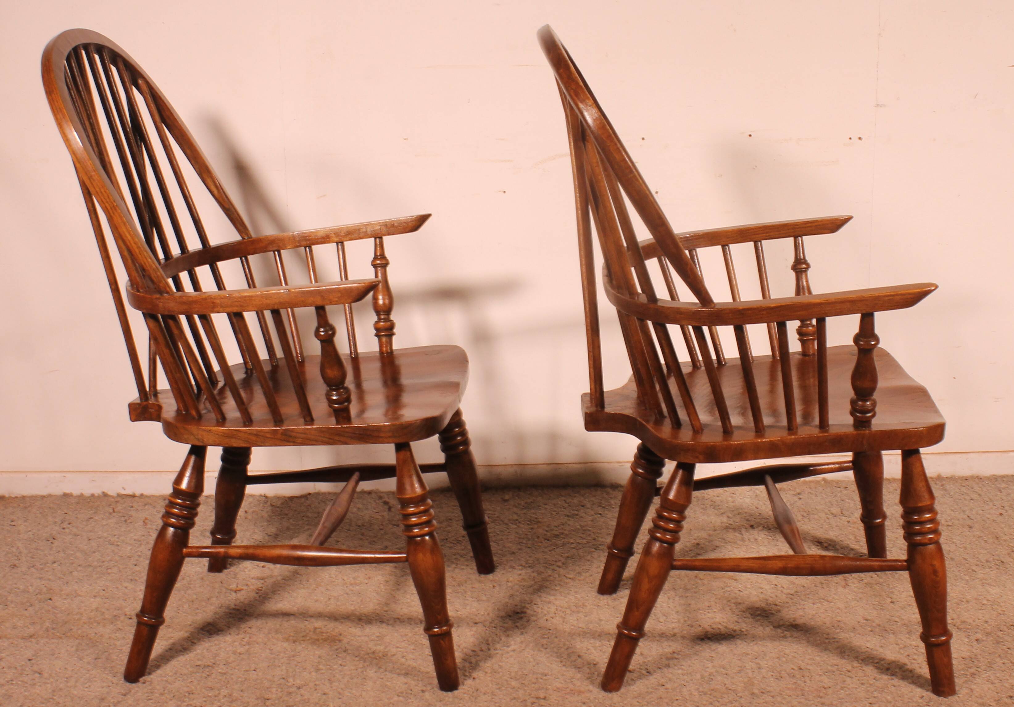 Paire De Fauteuils Windsor Anglais du 19° siècle