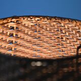Floor lamp with rattan shade