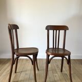 Set of 5 baumann bistro chairs in bent wood stamped xxth