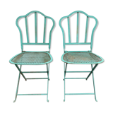 Set of 2 folding garden chairs XIXth