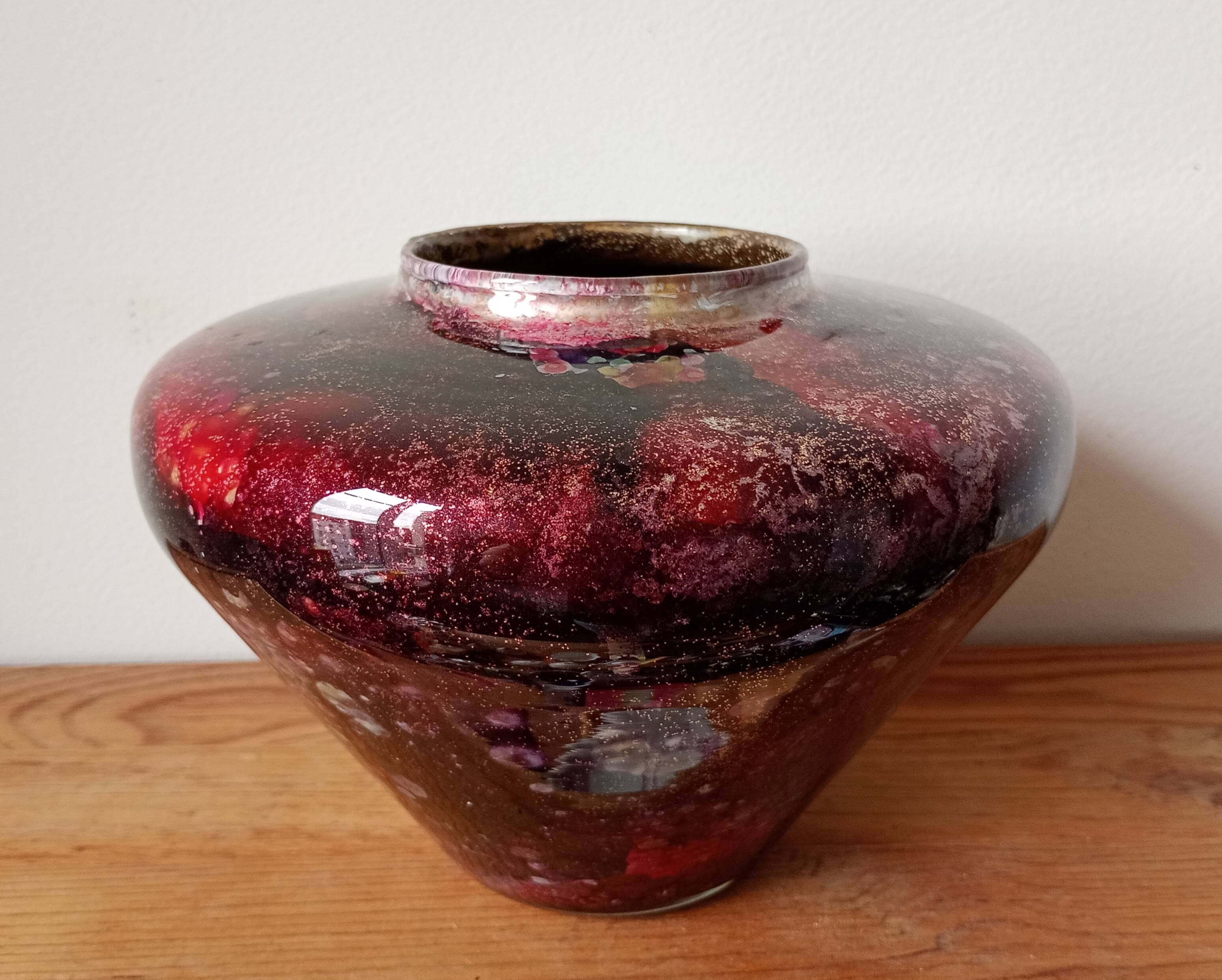 gilded glass vase Laque Line