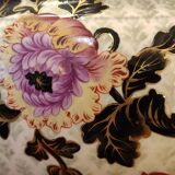 Old large Lunéville flower pot with Japanese floral decor