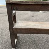 Old pegged oak church bench