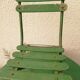 4 old iron and wood garden folding chairs