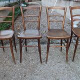 Lot de 4 chaises bistrot assises décorées