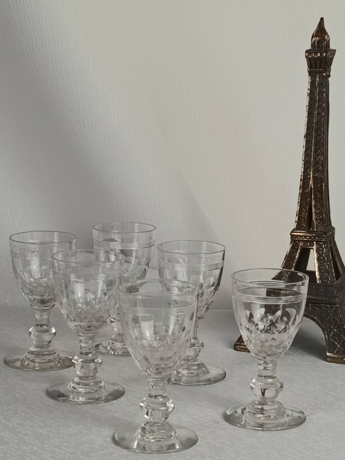 6 Baccarat “Chauny” crystal liqueur glasses