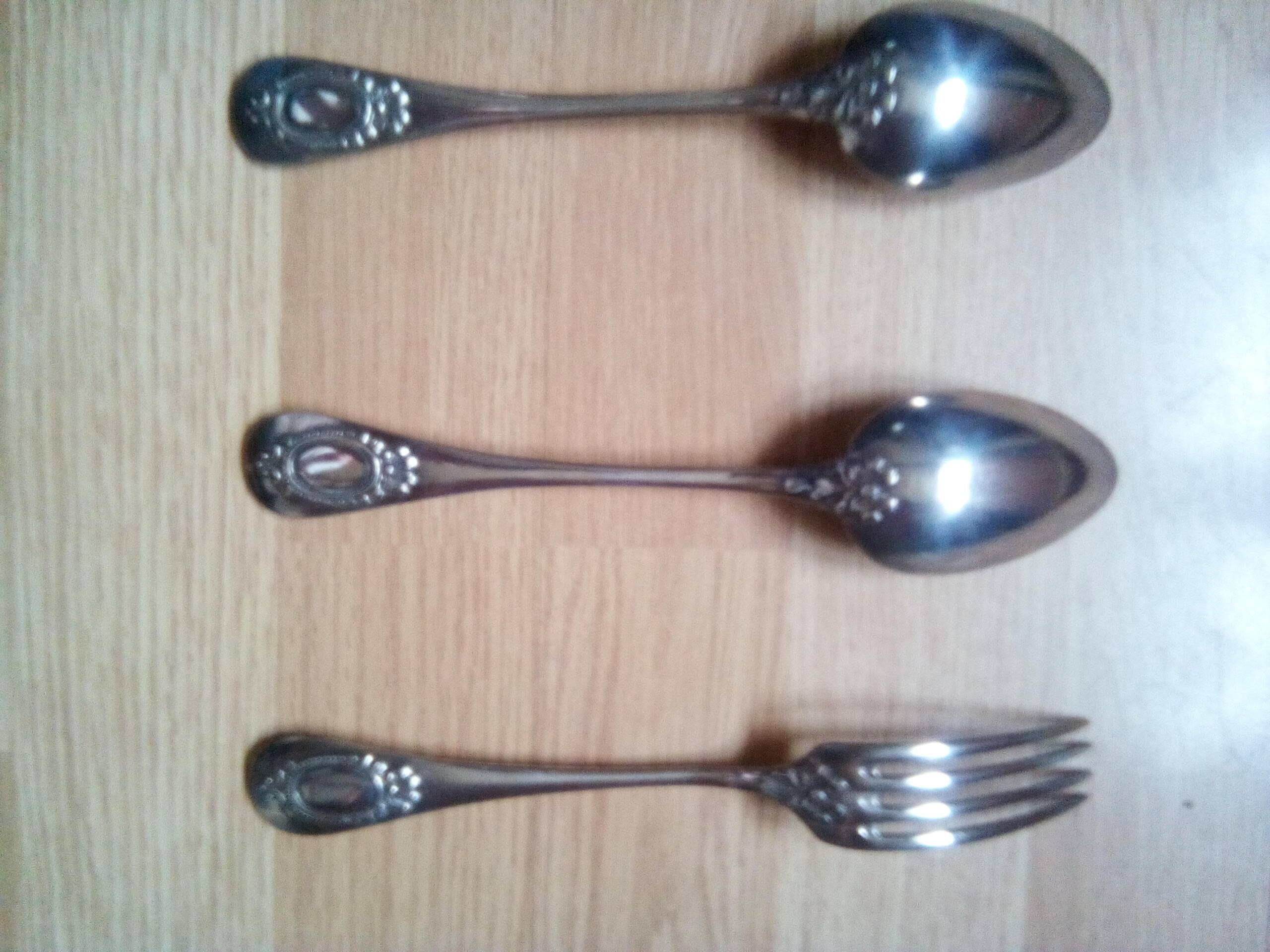 old silver plated metal table cutlery in very good condition 19th century