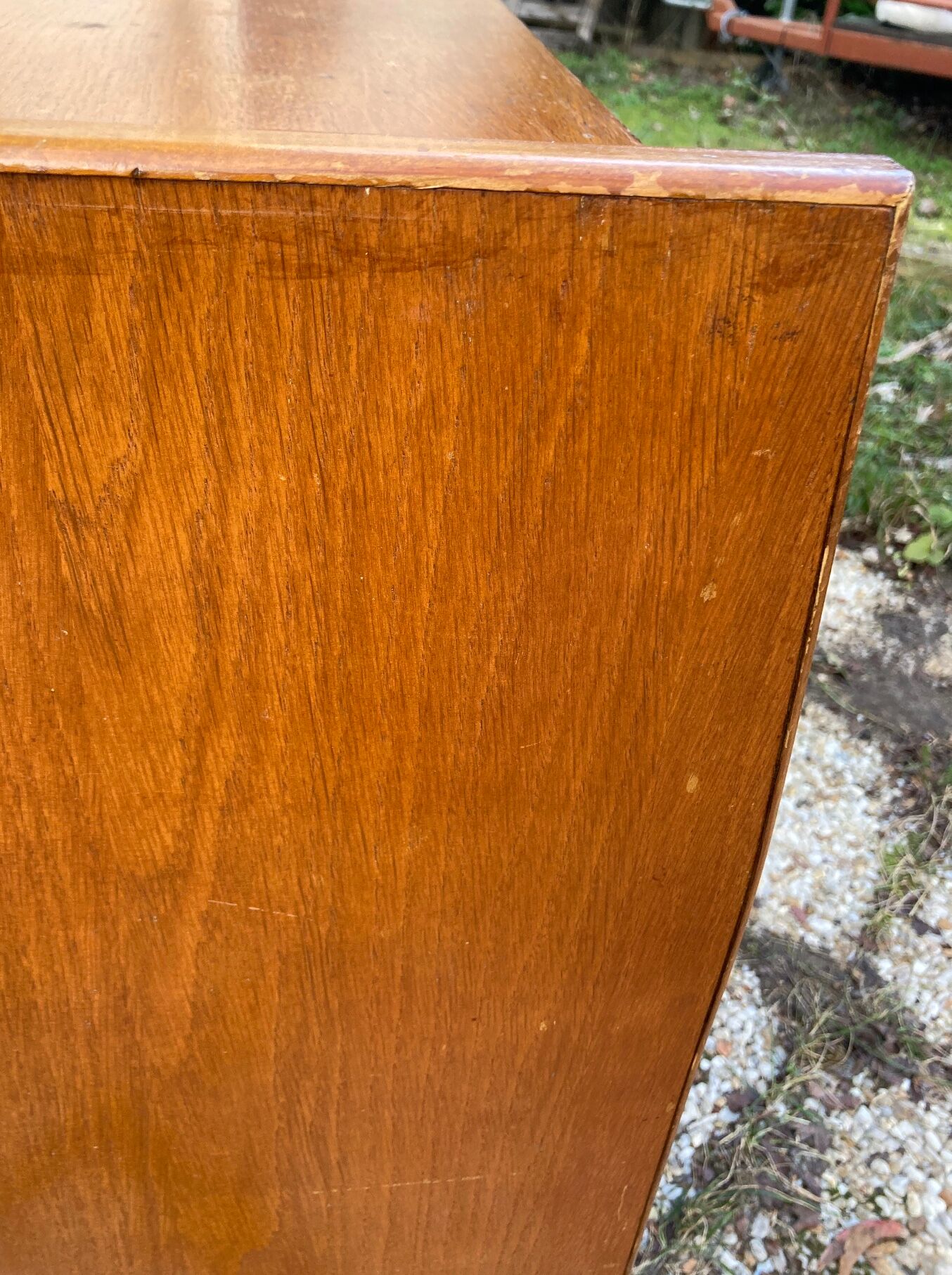 Rattan chest of drawers and vintage wood