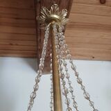 Lustre ancien à pampilles en cristal taillé époque Napoléon III