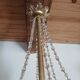 Antique crystal chandelier with cut glass pendants from the Napoleonic III period.