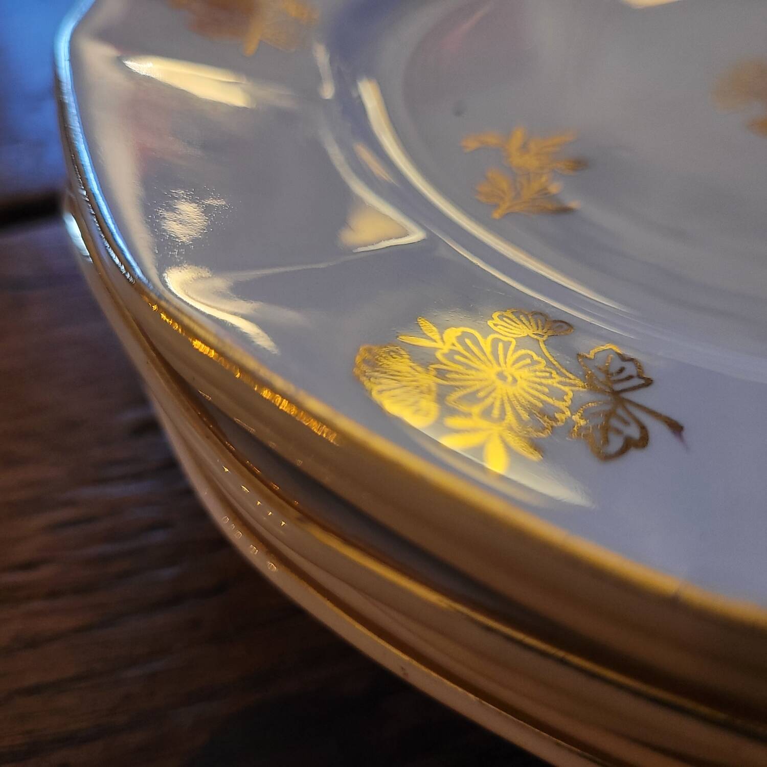 6 assiettes à dessert Sarreguemines Fleurs de France. Années 50