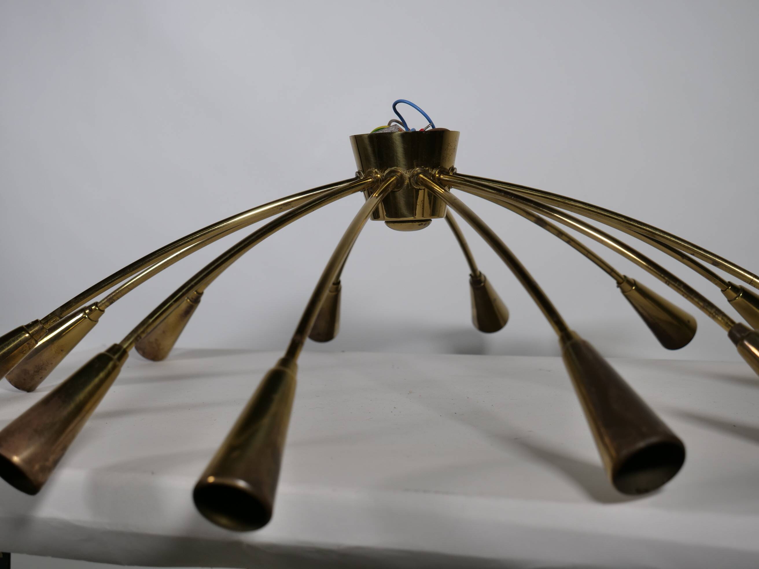 Gold Sputnik Spider 1950s 1960s Ceiling Lamp
