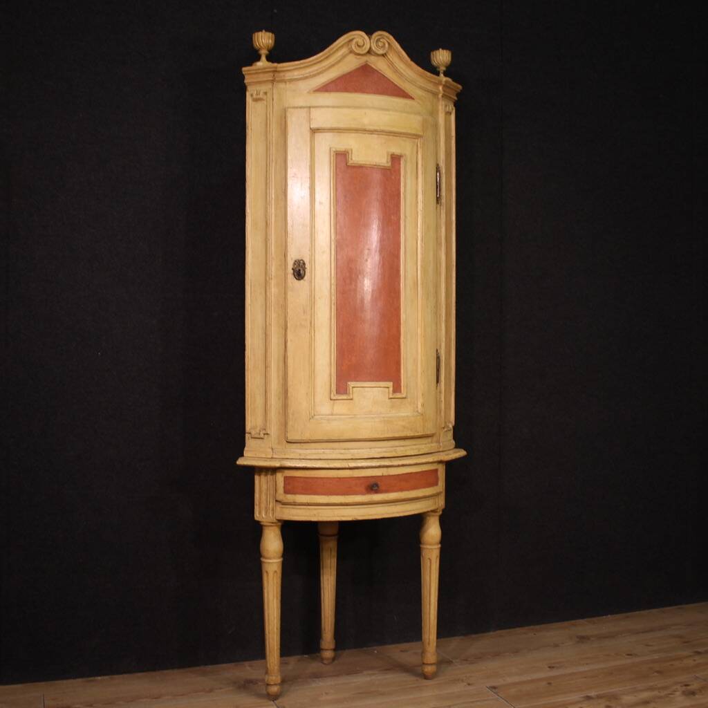 Antique Louis XVI lacquered corner cabinet from the 18th century