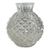 Small glass ball vase with diamond points H15