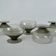 Ensemble de 5 coupes à champagne design art déco en verre fumé années 30-40