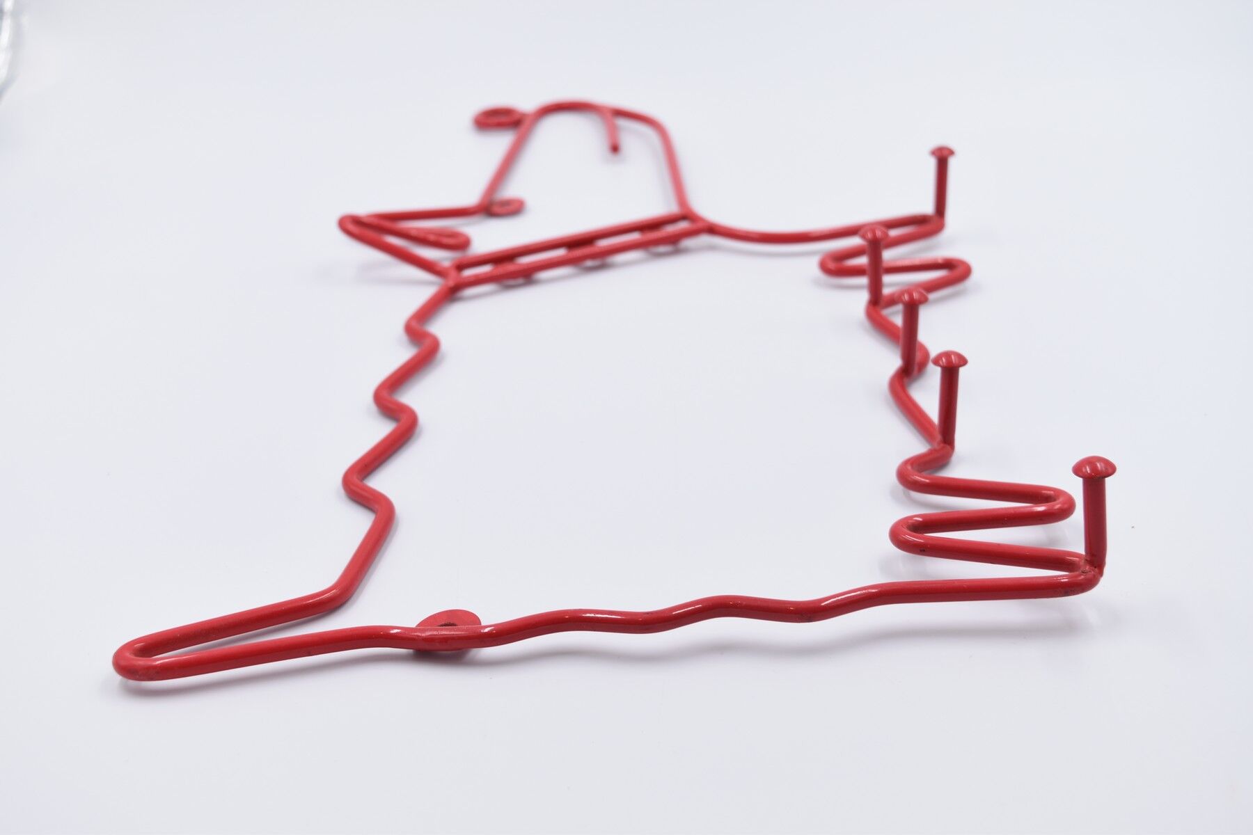 Vintage dog-shaped wall coat holder 90's Ikea red lacquered metal