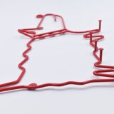 Vintage dog-shaped wall coat holder 90's Ikea red lacquered metal