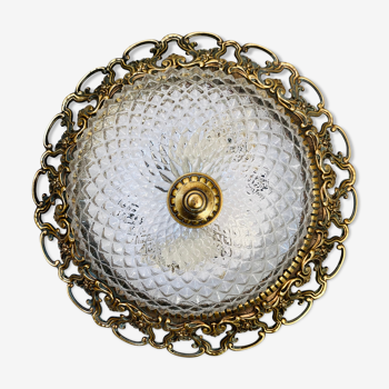 Old baroque style glass ceiling lamp