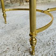 Mid-century coffee table in green marble and brass, 1960s