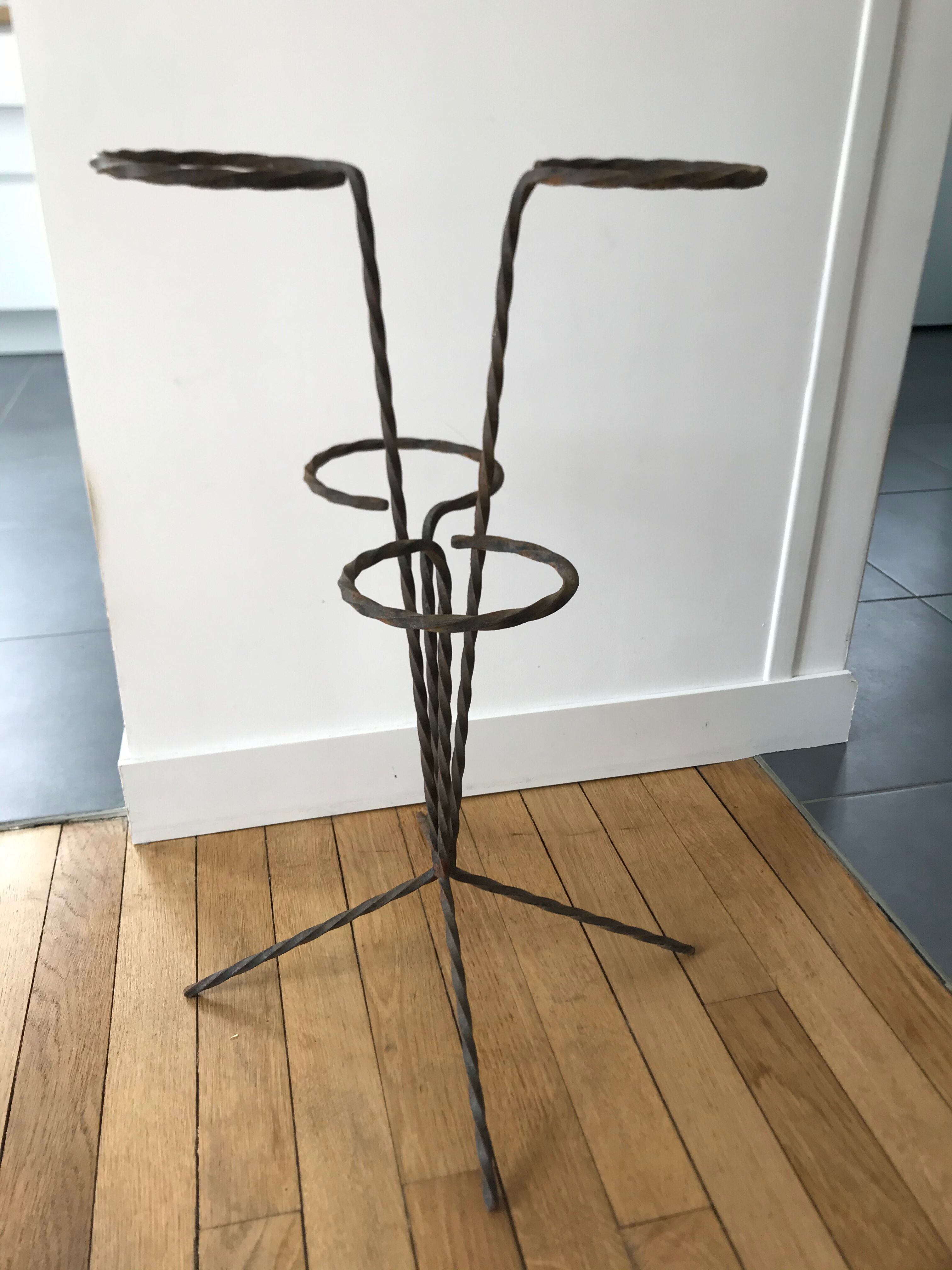 Wrought iron plant holders
