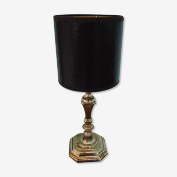 Lamp to lay, black leather lampshade - Art Deco