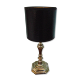 Lamp to lay, black leather lampshade - Art Deco