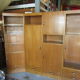 Meuble modulable de bureau ou de salon plaqué chêne des années 1960