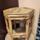 Vintage burnt bamboo side table